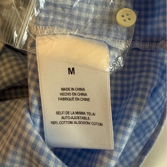 Favorite Daughter The Smooth Ex Boyfriend Shirt Blue Gingham Size Medium - Picture 7 of 10